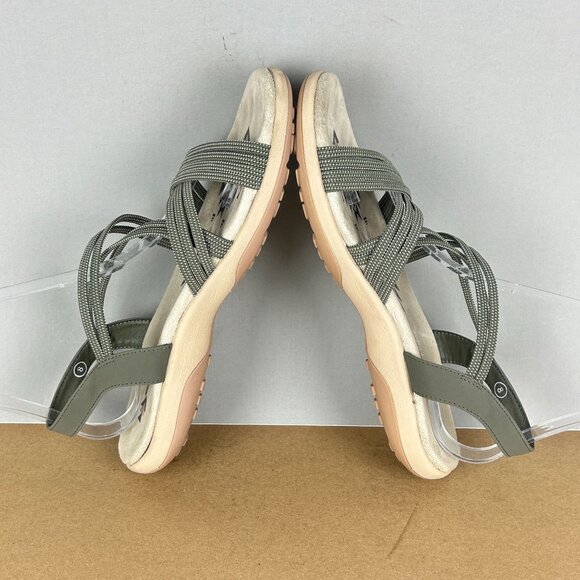 Skechers Reggae Slim Stretch Sandals Womens 8 Gray Taupe Comfort Casual - Picture 6 of 10